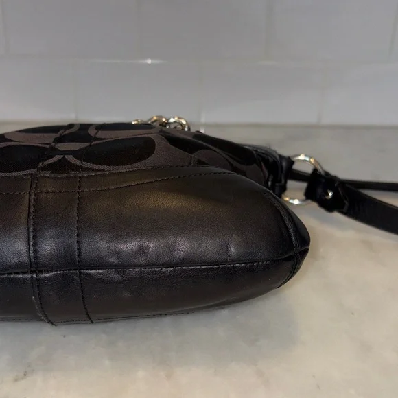 Coach Bag Purse Handbag Y2K Jacquard Signature & Leather Chain